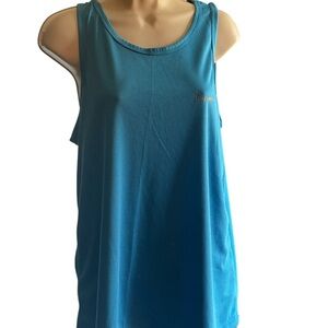 Blue Relaxed Sleeveless Tank Top